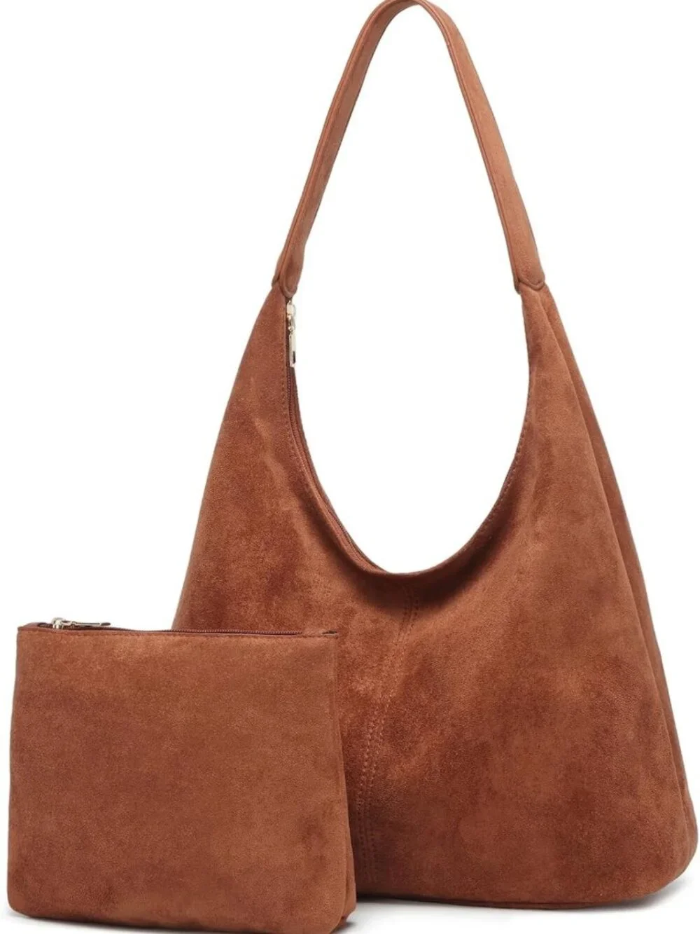 Soft Suede Slouchy Hobo Bag for Women | Casual Shoulder Tote Purse for Work